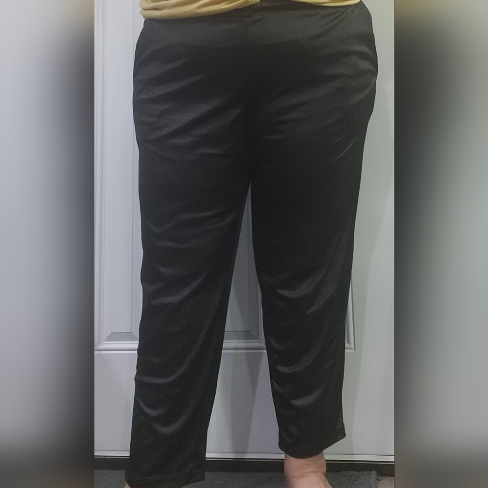 Guess Black Shimmery Elastic Waist Stretch Pull On Pants Women's Size XL